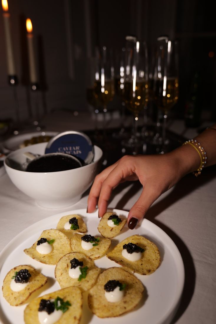 Bouchées de caviar et crème